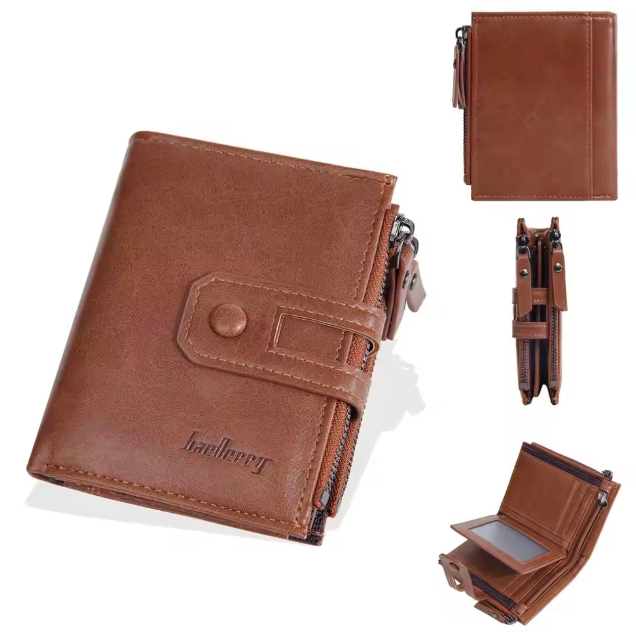 Baellery PU Leather Men Wallet High Quality Zipper Short Wallet Baellery PU Leather Men Wallet High Quality Zipper Short Wallet
